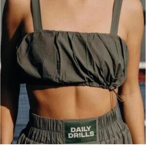 Daily Drills Bubble Bra in Olive Green Small